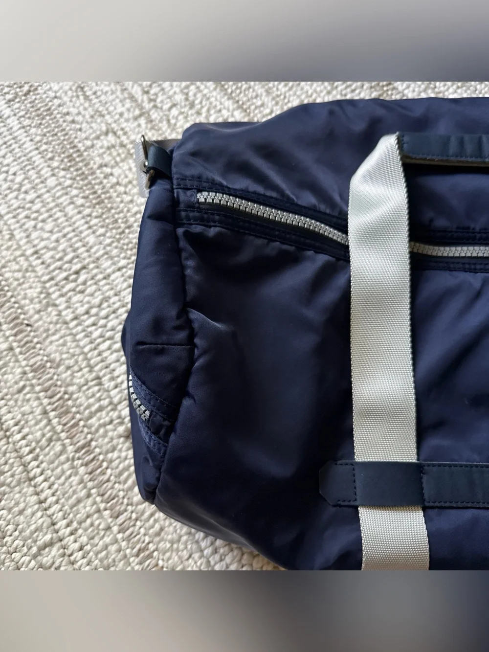 Dolce & Gabbana Navy Blue Medium Sz Heavy Nylon Duffle Bag Large Zipper